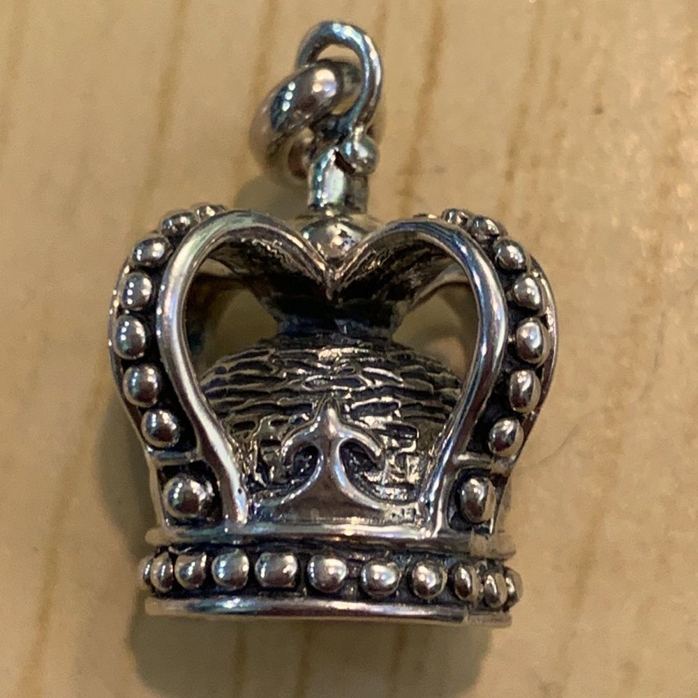 .925 Royal Crown Sterling Silver Jewelry Charm #royalty #vintage
